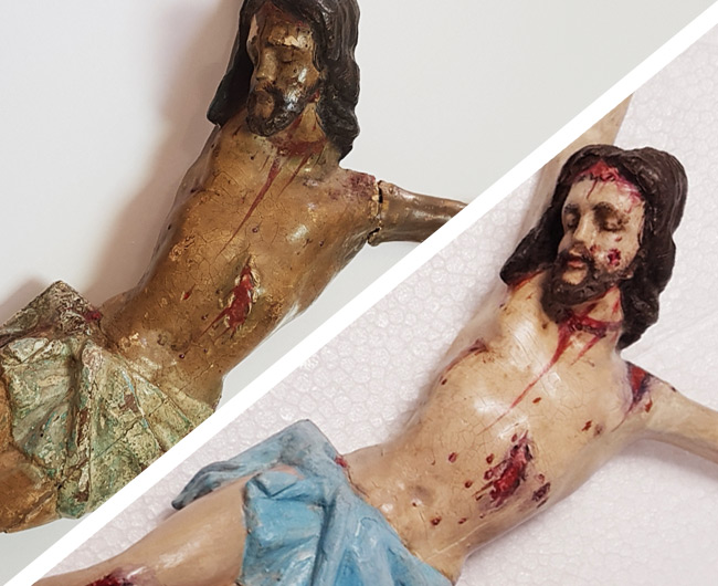 Fraturas e sujidade.